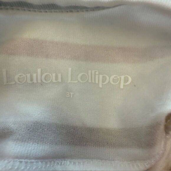 NWOT Loulou Lollipop Tencel Skater Dress Pastel Stripe Pink Bow Back Size 3T - Picture 5 of 5